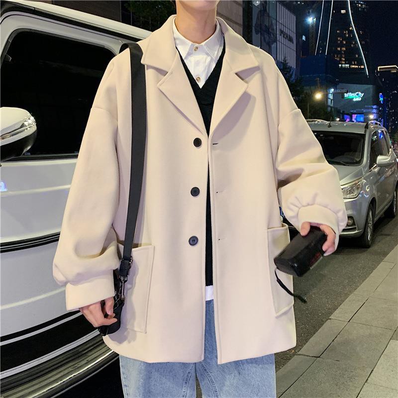 áo khoác len lót lông trung niên dáng dài phong cách Hàn Quốc gió dày rộng