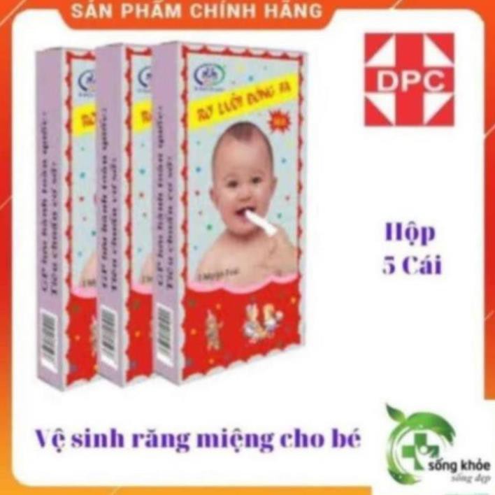 1K Gạc Rơ Lưỡi Đông Pha Hộp 5 Cái- Rơ lưỡi, vệ sinh khoang miệng cho bé, hạn chế tưa lưỡi