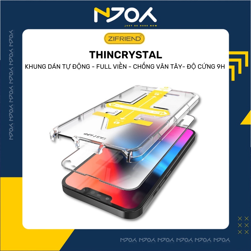 Kính Cường Lực Zifriend Thincrystal Khung Dán Tự Động Cao Cấp Dành Cho Ip 13 Pro Max 12 Pro Max 11 Pro Max X Xs Max