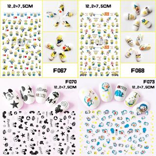 [Hàng mới về] Miếng dán móng tay hình nhân vật hoạt hình Minions / Chuột Mickey / Minnie/ Doraemon