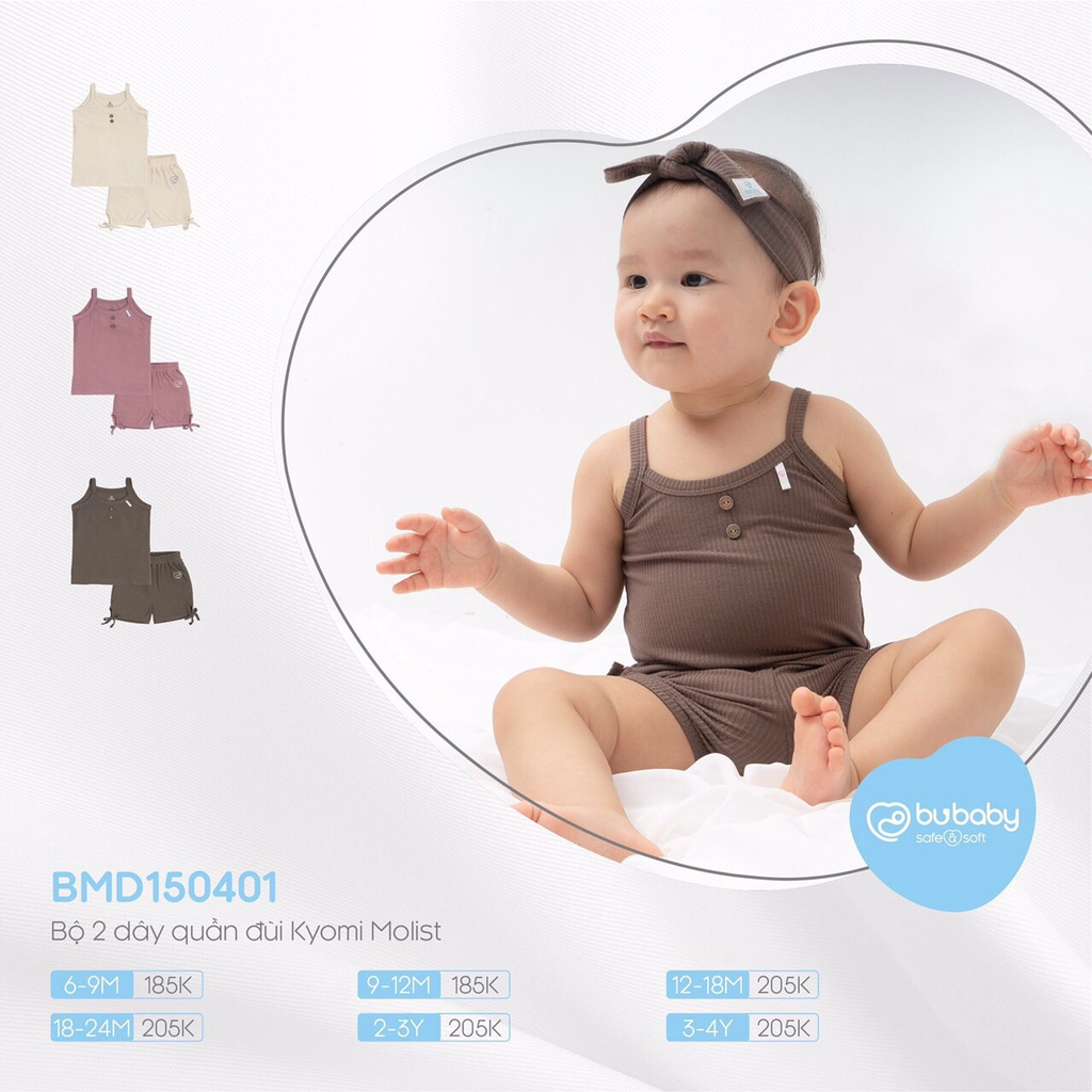 Bộ Bu ba lỗ Kyomi Moilist mềm đẹp xinh xắn cho bé gái