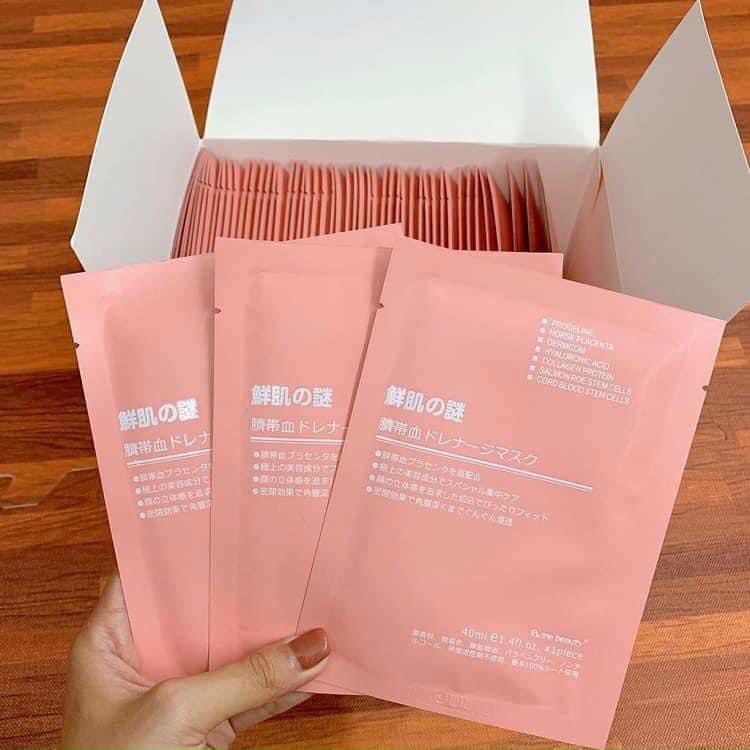 Mặt nạ nhau thai cừu Nhật Bản Rwine Beauty cuống rốn tế bào gốc dưỡng da tái tạo collagen cung cấp độ ẩm trắng da