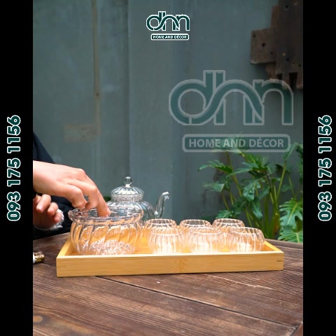 Bộ Ấm trà thủy tinh kèm khay gỗ tre chịu nhiệt dung tích 600ml có đế nến đun trà Bình trà thủy tinh tiệc trà đun nóng | BigBuy360 - bigbuy360.vn