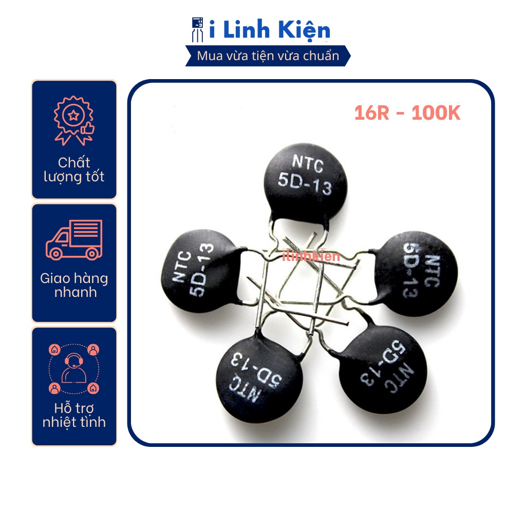 Điện trở nhiệt NTC 16R - 100K chất lượng tốt