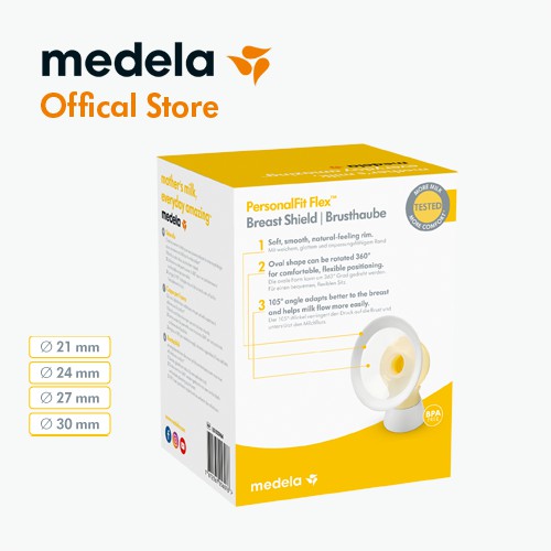 Phụ kiện máy hút sữa| Medela phễu Flex(21/24/27/30mm) hợp với mọi hình dạng bầu ngực