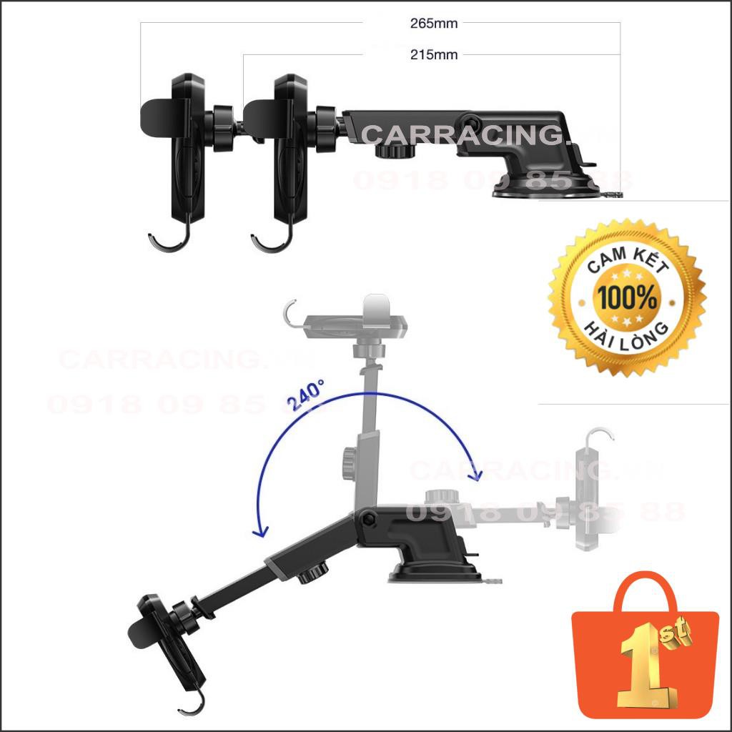 Giá đỡ điện thoại trên oto xe hơi (Có 2 chân hút + chân kẹp) Đa năng tiện dụng (chân đế, giá kẹp) hàng xịn (Cổ dài)