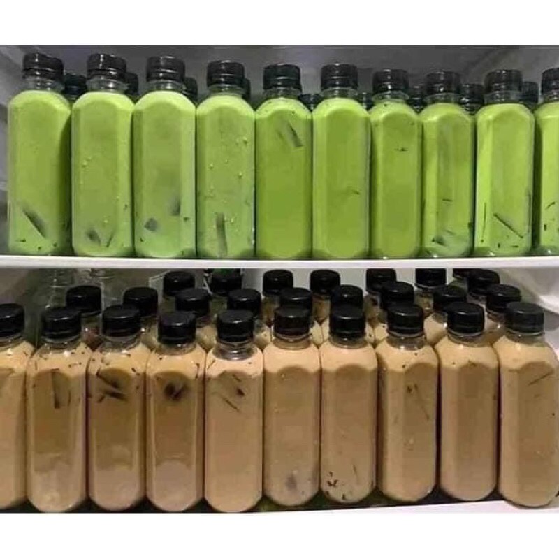 100 Chai nhựa vuông nắp đen đựng trà sữa( 330ml) | BigBuy360 - bigbuy360.vn
