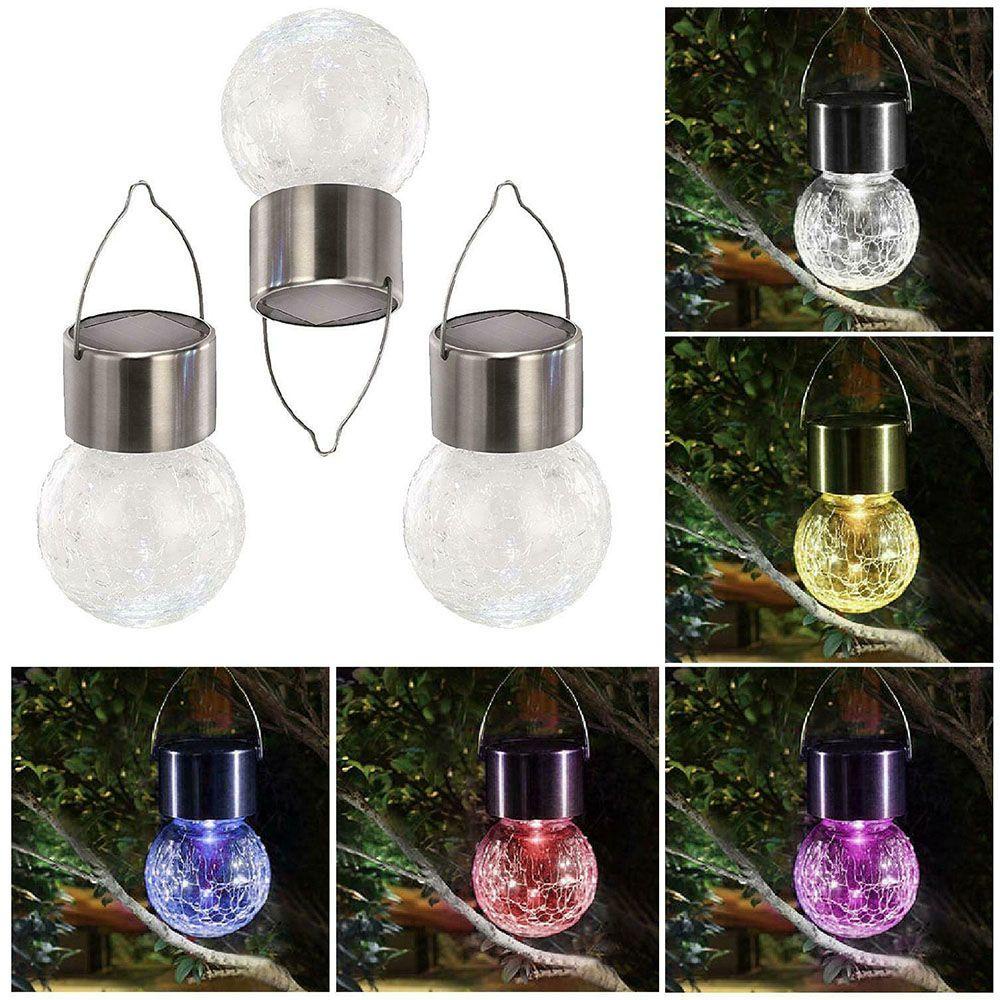 Đèn Treo Trần Nhà Hình Cầu Kính Bằng Thép Không Gỉ Sử Dụng Năng Lượng Mặt Trời
