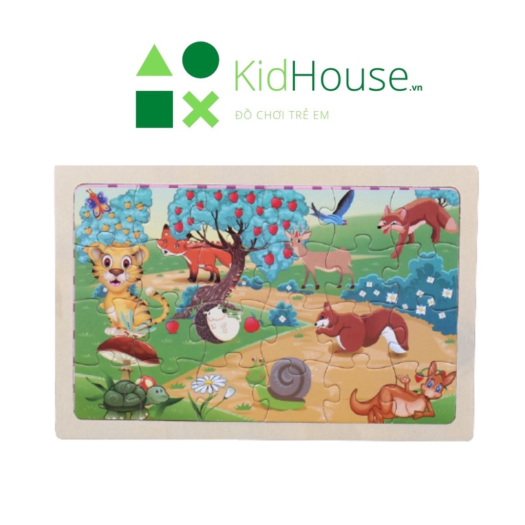 Tranh ghép hình cho bé 24 mảnh đồ chơi xếp hình phát triển trí tuệ cho bé 2 đến 5 tuổi Kidhouse.vn