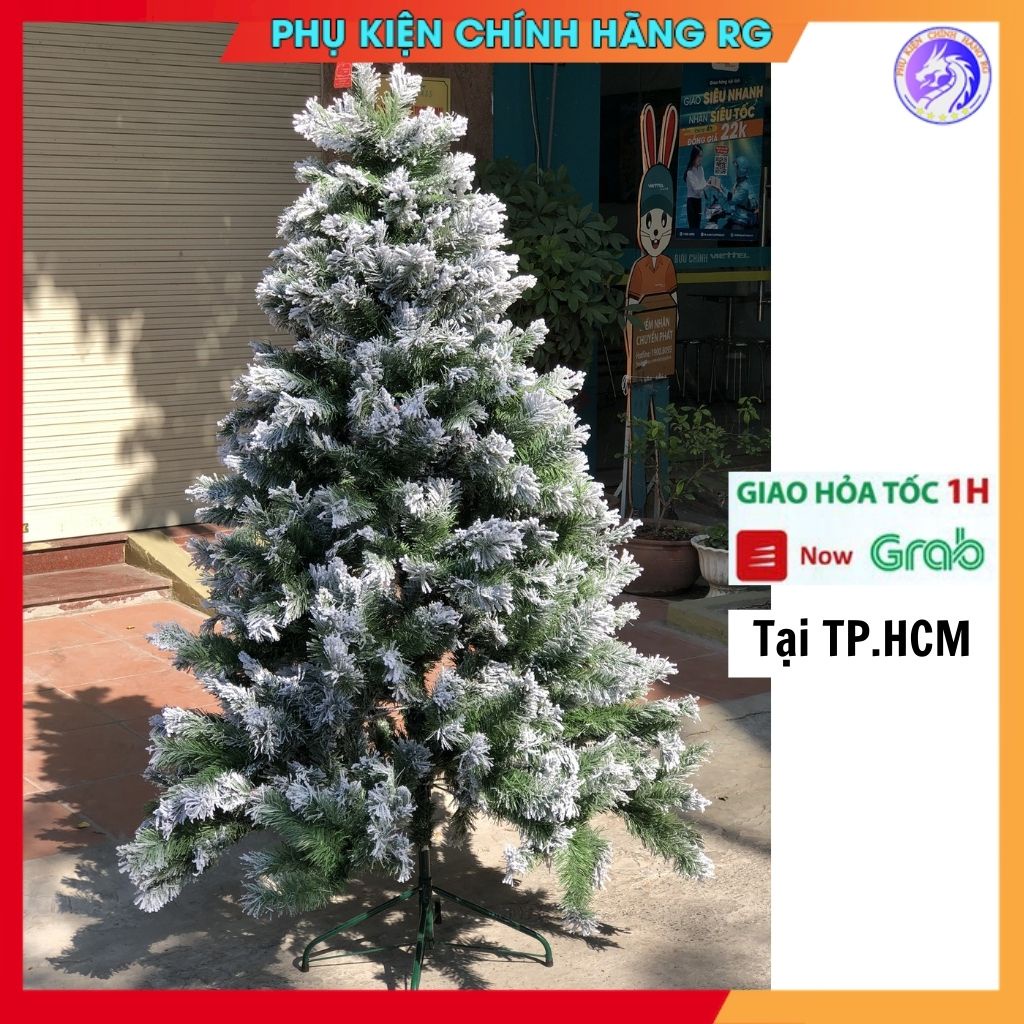 Cây thông noel phủ tuyết 1m8 1m5 1m2 2m1 cao cấp cực đẹp trang trí mùa giáng sinh đủ size ảnh tự chụp