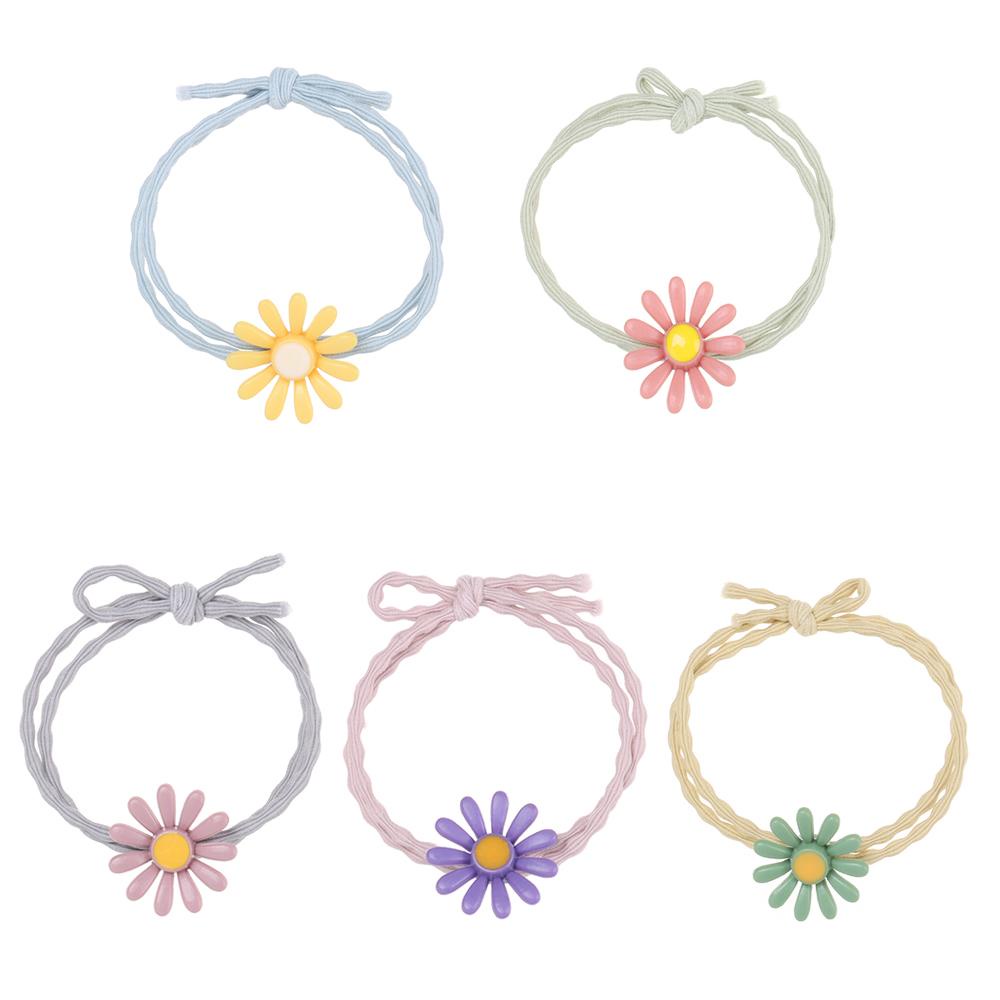WTTLE Dây Cột Tóc Co Giãn Hình Hoa Cúc Xinh Xắn Cho Nữ
