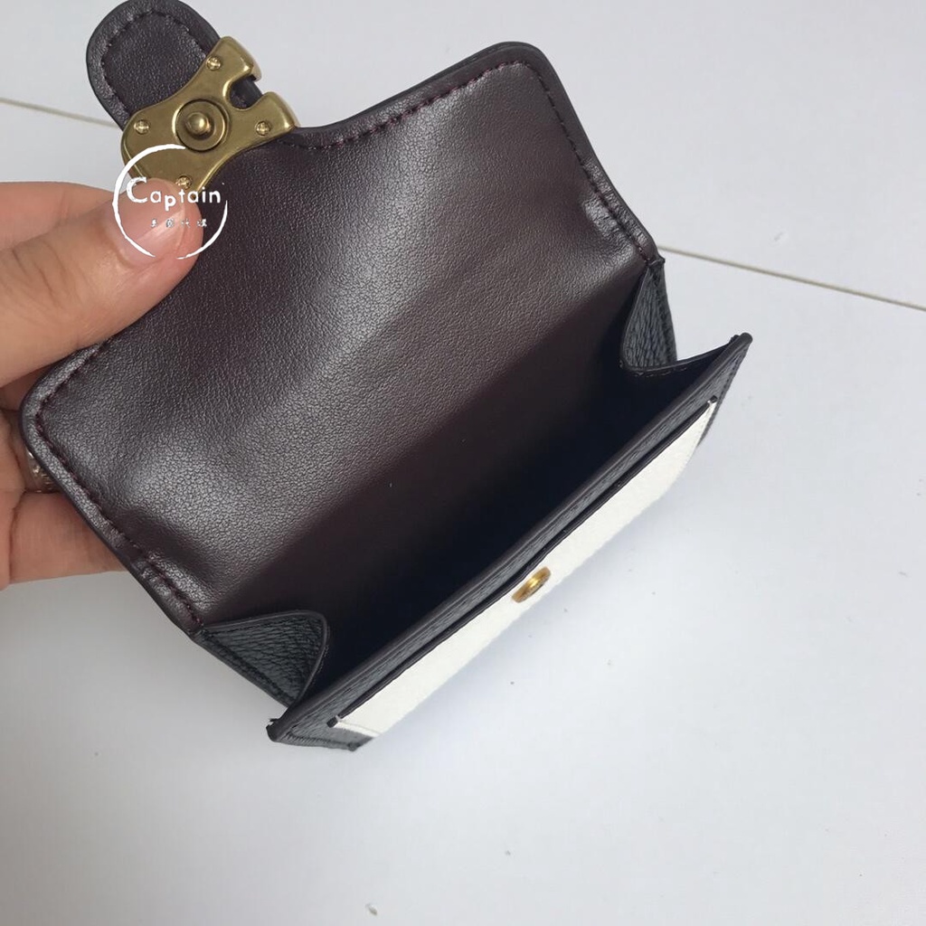 COACH  Kẹp Ngắn Giữ Thẻ / Tiền Xu Phối Màu Thời Trang