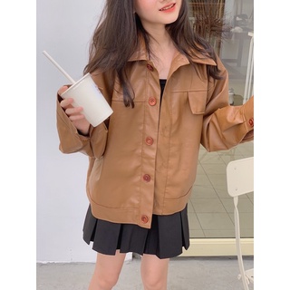 ÁO KHOÁC DA CỔ BẺ JB112 LOLLIE STUDIO