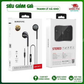 Tai nghe điện thoại 3.5mm có míc borofone cm1 | tai nghe cách âm | 17004