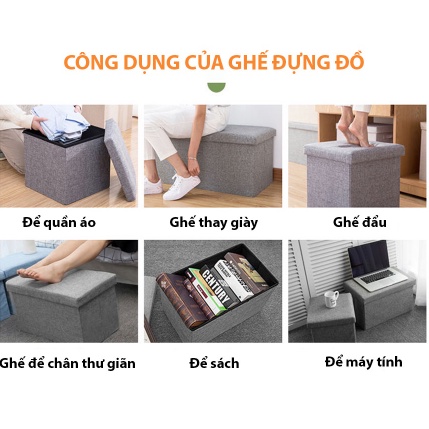 Thùng đựng đồ đa năng kiêm ghế ngồi tải trọng lên dến 150kg, khung gỗ MDF chắc chắn