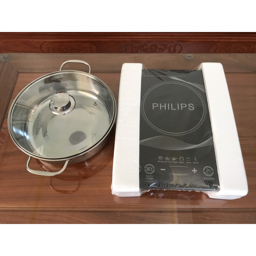 Bếp từ đơn cảm ứng Philips PL-T01 Công suất 2200W tặng nồi lẩu