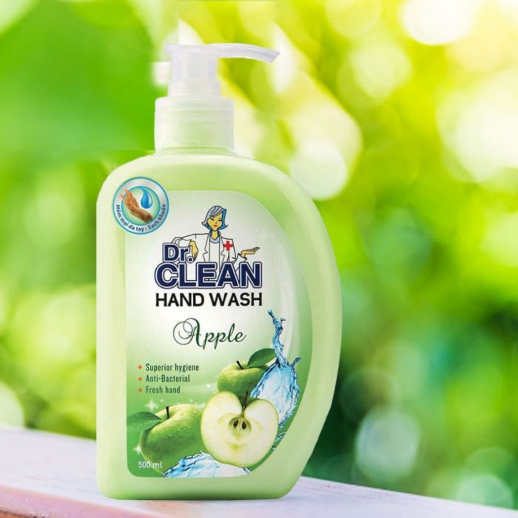 Nước rửa tay, vệ sinh, dưỡng da tay Dr Clean 500ml mẫu mới hương chanh, hương táo, hương dâu | BigBuy360 - bigbuy360.vn