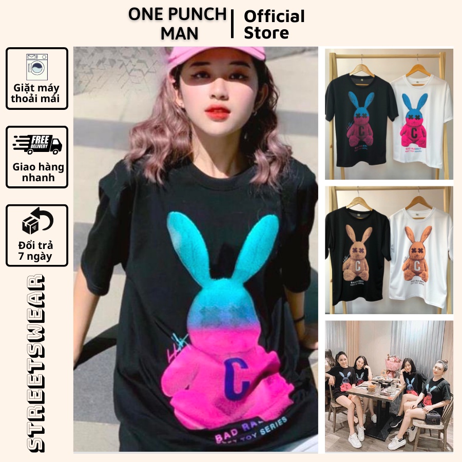 Áo thun tay lỡ OPM unisex form rộng THỎ BAD RABBIT phong cách hiện đại phù hợp nam nữ, cặp đôi