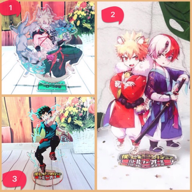 Standee để bàn anime manga  boku no Hero âcdemy chất liệu mica trong suốt