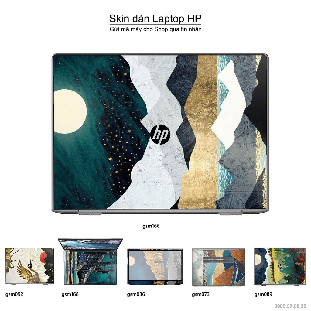 Skin dán Laptop HP in hình giả sơn mài (inbox mã máy cho Shop)