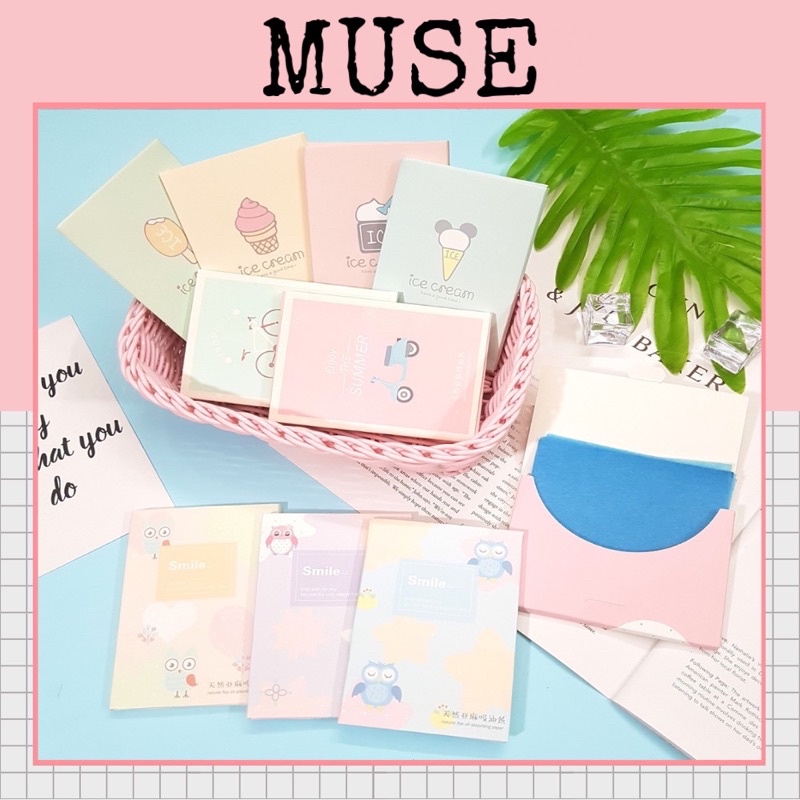 Giấy thấm dầu gói 50 tờ hàng nội địa thấm hút mồ hôi(shop giao màu ngẫu nhiên) | BigBuy360 - bigbuy360.vn