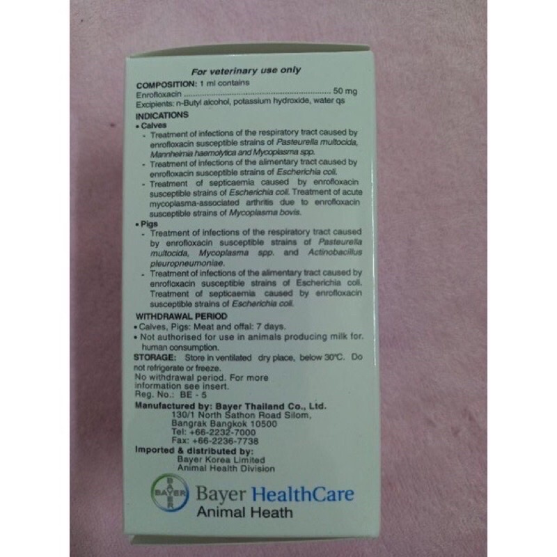 Baytril 5% của thái lan chai 100ml