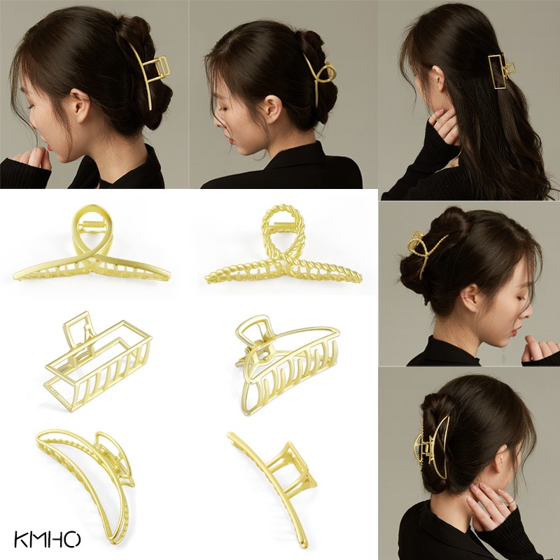 KMHO cấp tóc hình học hợp kim kim loại thiết kế đơn giản phong cách Hàn Quốc thời trang kẹp tóc phụ kiện tóc trang sức hàn quốc