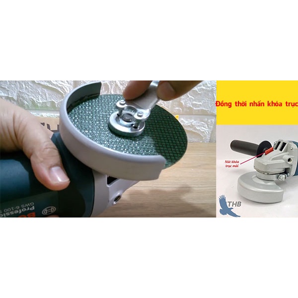 Dụng cụ để mở máy cắt máy mài cầm tay phi 100