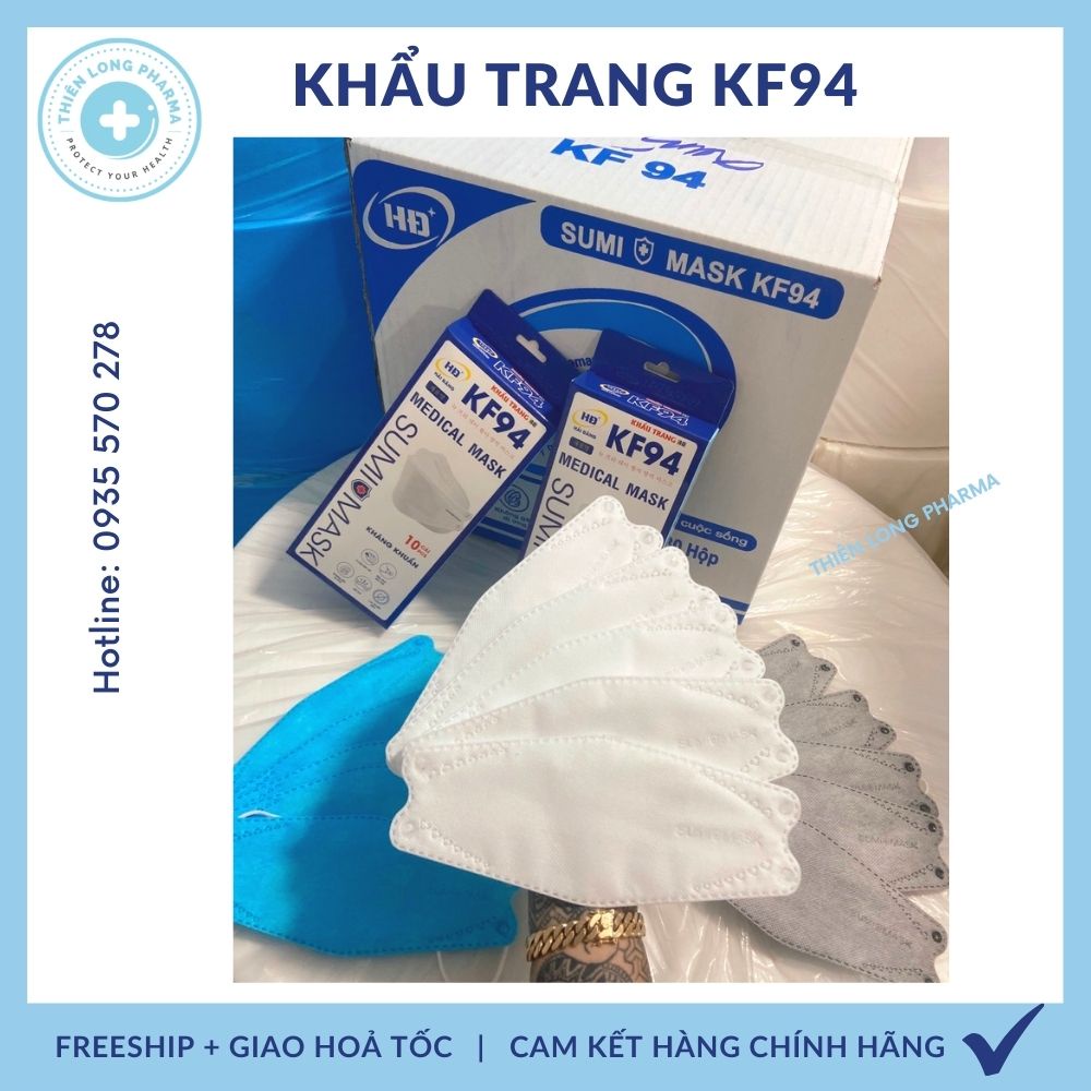 [30 CÁI] Khẩu trang 4D SUMI MASK, khẩu trang KF94 kháng khuẩn 4 lớp công nghệ Hàn quốc chống bụi mịn