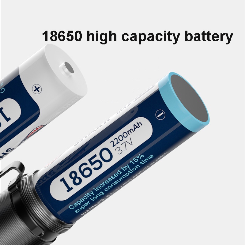 Smiling Shark SD5123 Đèn pin LED siêu sáng USB sạc lại được thu phóng chống thấm nước đa năng