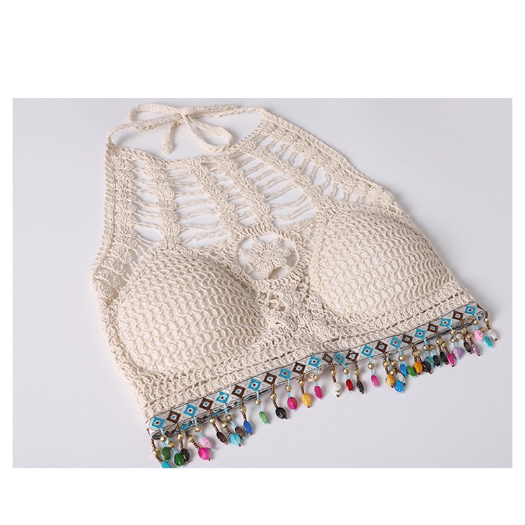 Set Bikini Đi Biển Thổ Cẩm - Set Đồ Đi Biển Đan Móc Kín Đáo Có Lớp Lót Bên Trong