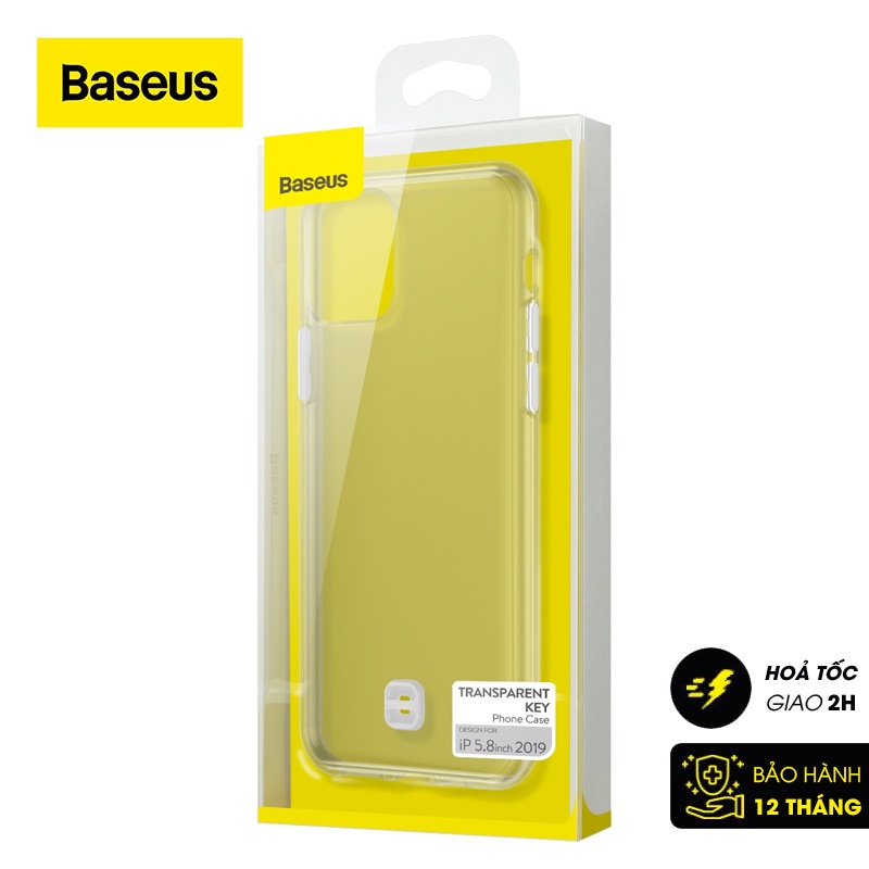 Ốp lưng trong suốt có dây đeo tay chống rớt Baseus Transparent Key Phone Case cho IP 11