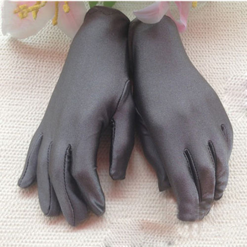 Găng tay vải satin bóng thời trang cho nữ tùy chọn màu sắc