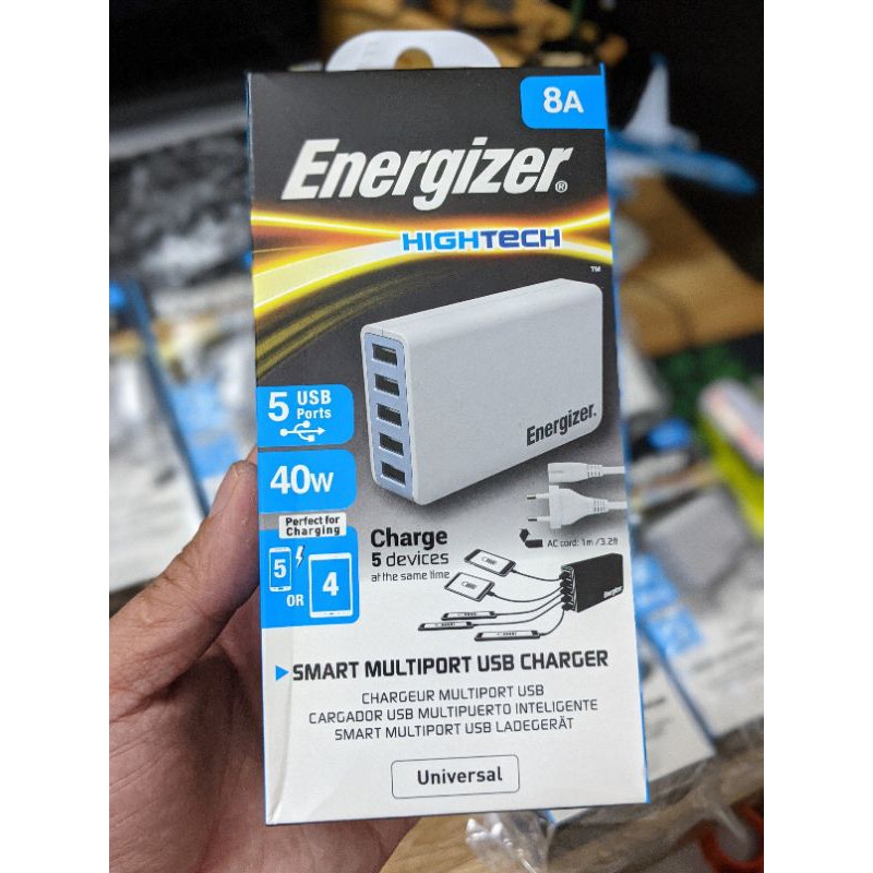 Sạc 5 cổng Energizer 8A 40W