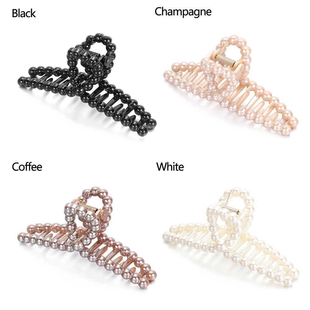 (Hàng Mới Về) Kẹp Tóc Càng Cua Đính Ngọc Trai Nhiều Màu Thời Trang Cho Nữ