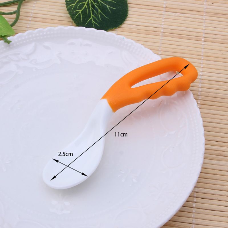 Set 2 Muỗng Cong Chất Liệu Mềm Mại An Toàn Cho Bé Sơ Sinh
