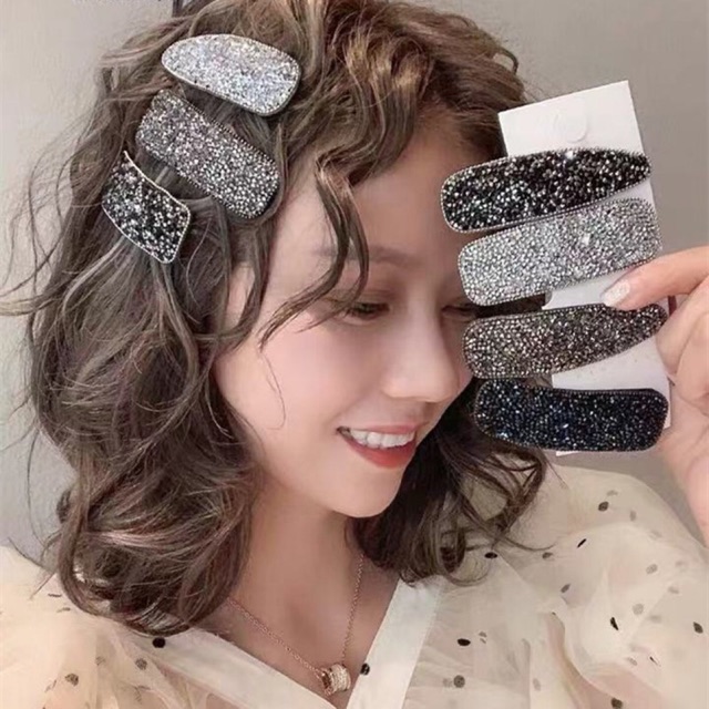 Kẹp tóc đính đá bấm