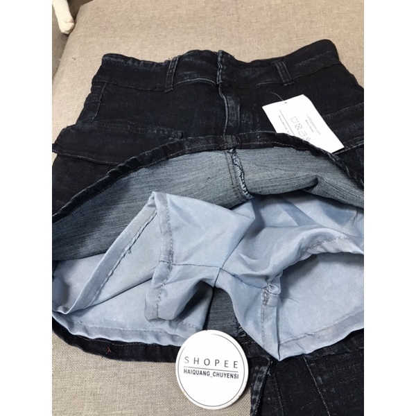 CHÂN VÁY BÒ CHÂN VÁY JEAN NỮ HAIQUANG CHẤT ĐẸP CÁ TÍNH TÚI TRƯỚC HAI MÀU XANH-XÁM | BigBuy360 - bigbuy360.vn