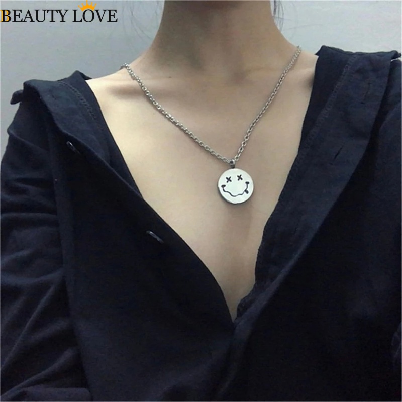 Vòng cổ Mặt Hình Mặt Cười Phong Cách Hip Hop Thời Trang Cho Nữ