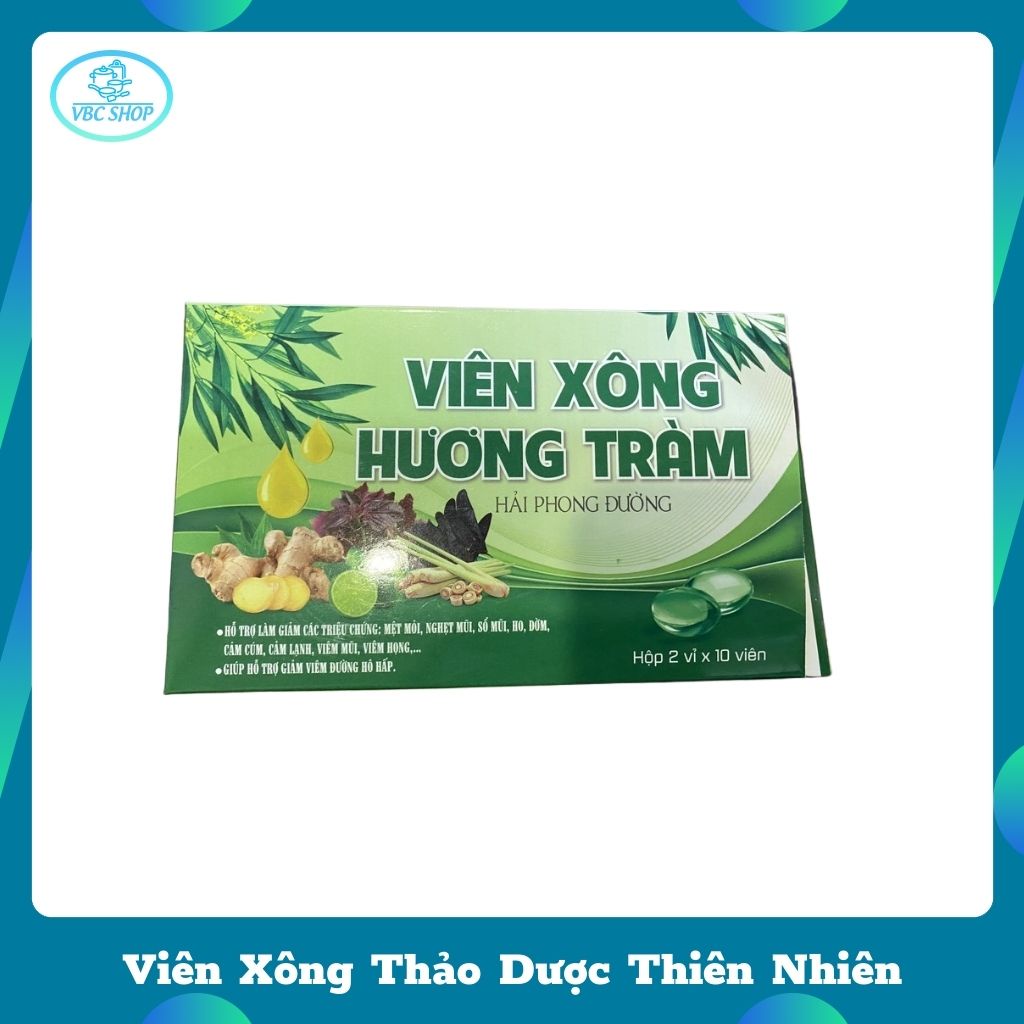 COMBO 10 HỘP Viên Xông Thảo Dược Thiên Nhiên Giải Cảm Cúm Hiệu Quả Tốt, Viên Xông Thảo Dược Natural Hương Tràm