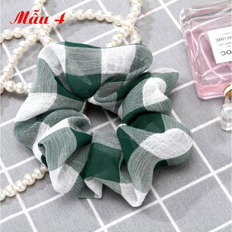 Chun buộc tóc scrunchy vải tơ bồng bềnh C34