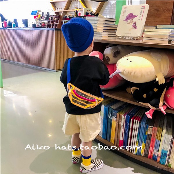 Túi đeo chéo trong suốt màu sắc phong cách Hàn Quốc cho bé