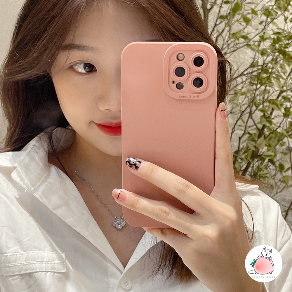 Ốp điện thoại TPU mềm màu hồng/ nâu thích hợp cho iPhone 13 13PRO 13promax 12 11 Pro Xs Max Xr 12pro 11pro 7 8 Plus