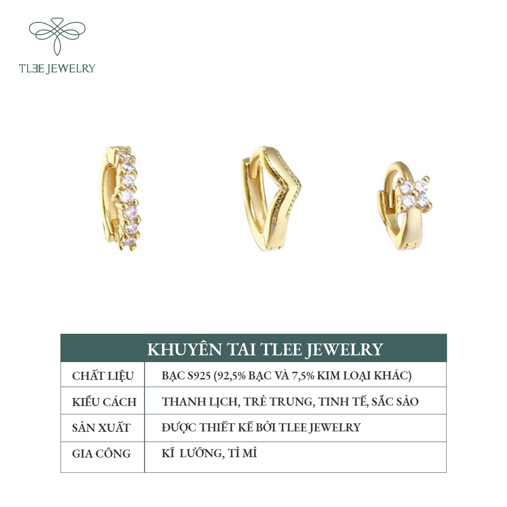 Khuyên tai bạc nữ TLEE vòng tròn phong cách Hàn Quốc sang trọng, hiện đại NCJ B0109