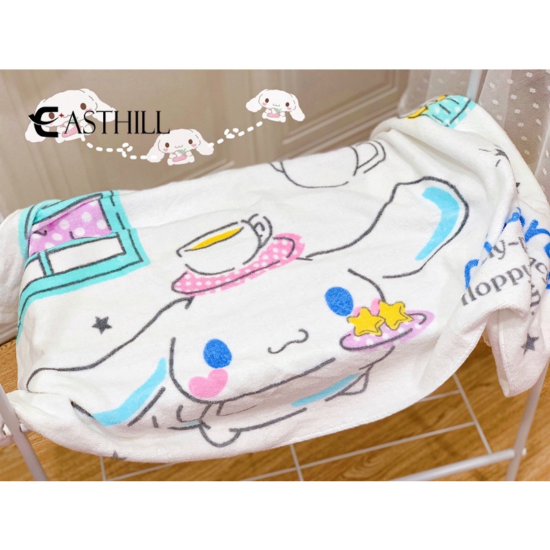 SANRIO Khăn Tắm Cotton Thấm Hút Tốt In Họa Tiết Hoạt Hình Hello Kitty Mymelody Cinnamoroll Kuromi Đáng Yêu Cho Bé Gái