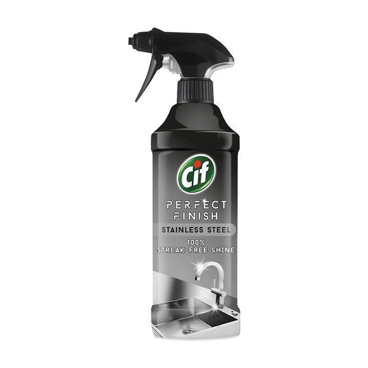 Nước xịt lau thép không gỉ và inox Cif Stainless Spray 435ml