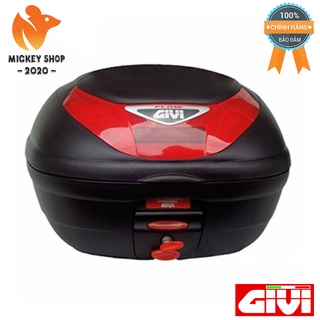 Thùng givi e350n/ e350nt flow phản quang đỏ/ xám khói công nghệ monolock gắn sau xe máy motor tay ga
