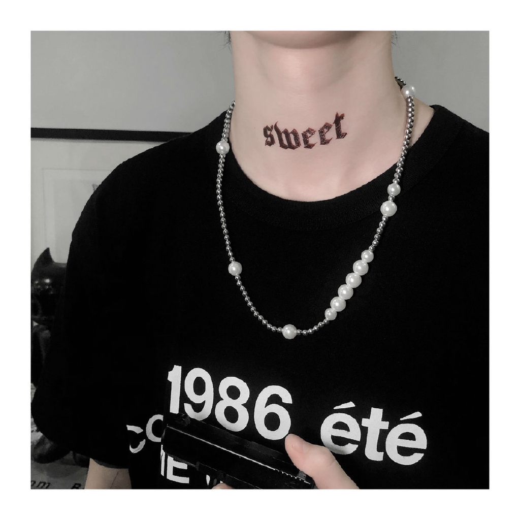 Dây Chuyền Kim Loại Đính Ngọc Trai Giả Thời Trang Unisex 22186