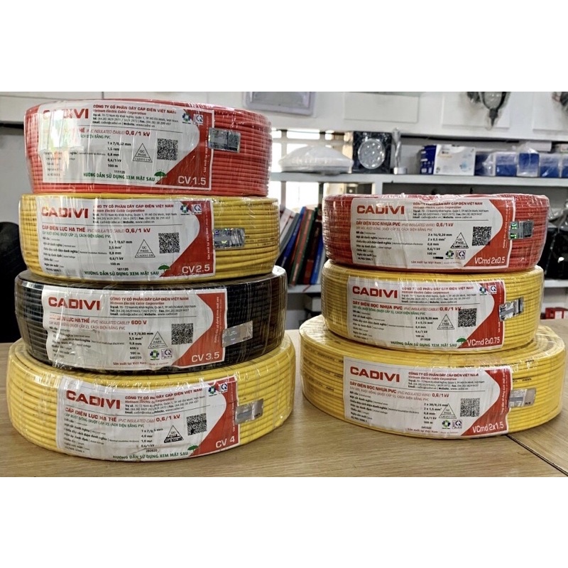 Dây Điện Đơn CADIVI CV 1.5, CV 2.5, CV 3.5 ,CV 4.,CV 6
