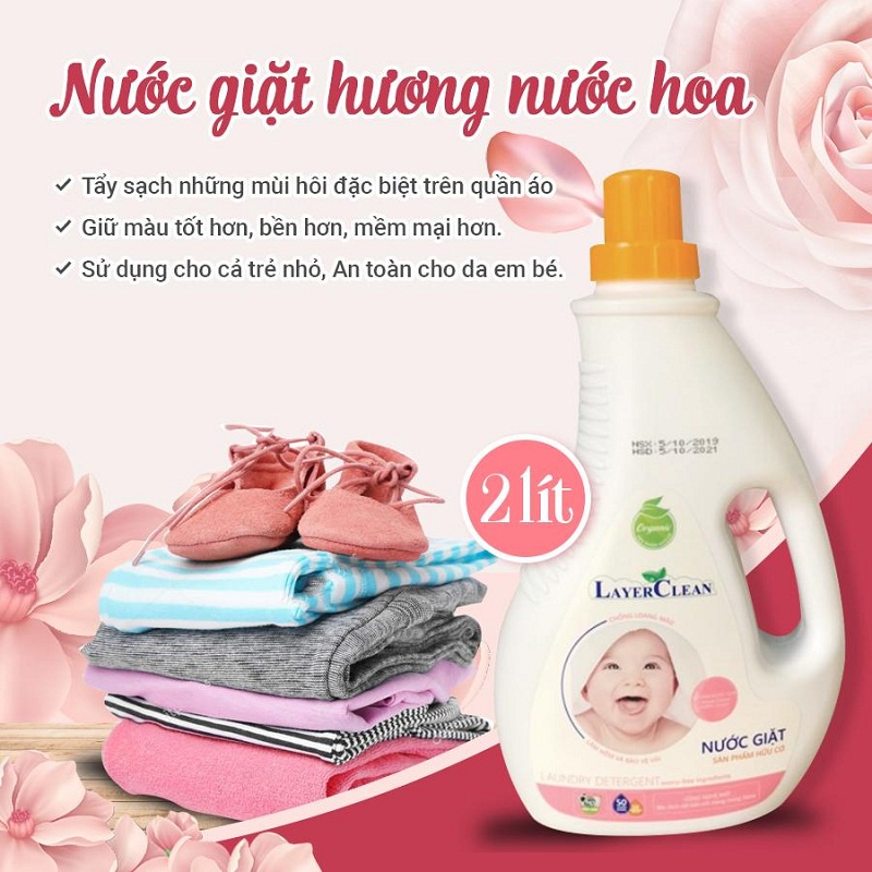 Nước giặt Hữu cơ LayerClean - An toàn cho trẻ em, Phù hợp với da nhạy cảm, Bảo vệ vải, Dưỡng da tay